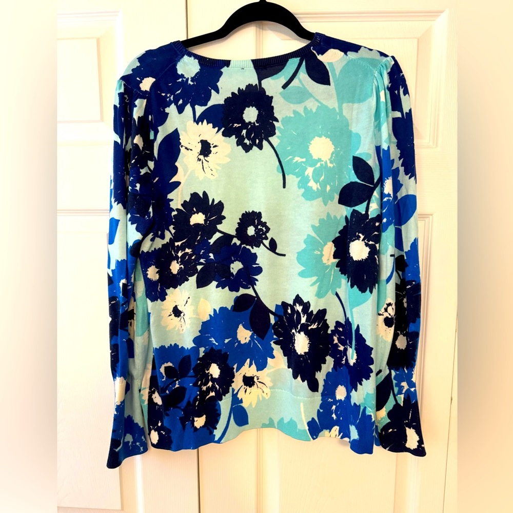 Talbots Blue Long Sleeve Lightweight Sweater - Picture 2 of 5